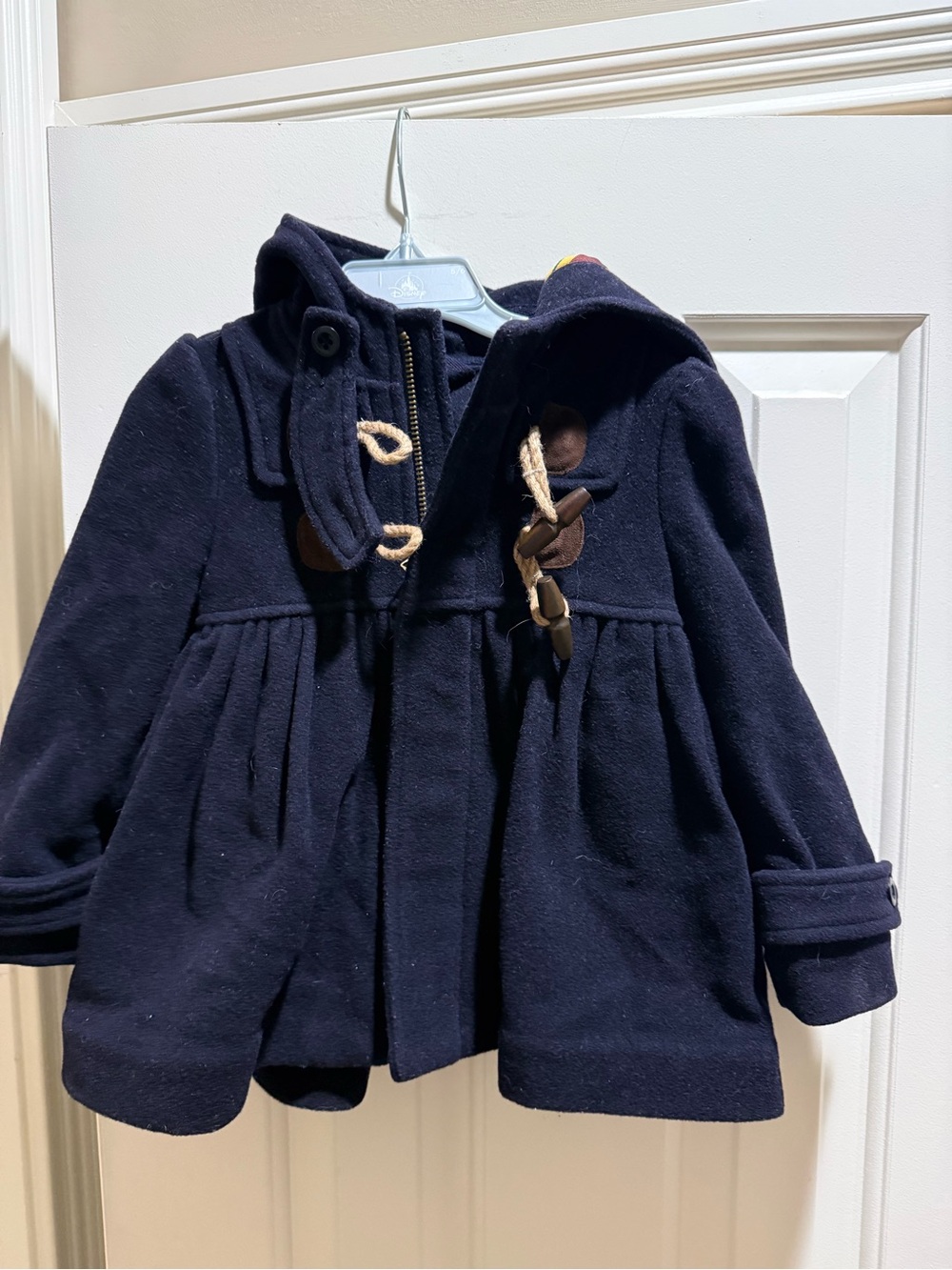 Ralph Lauren Navy Hooded Pea Coat with Toggle Closures